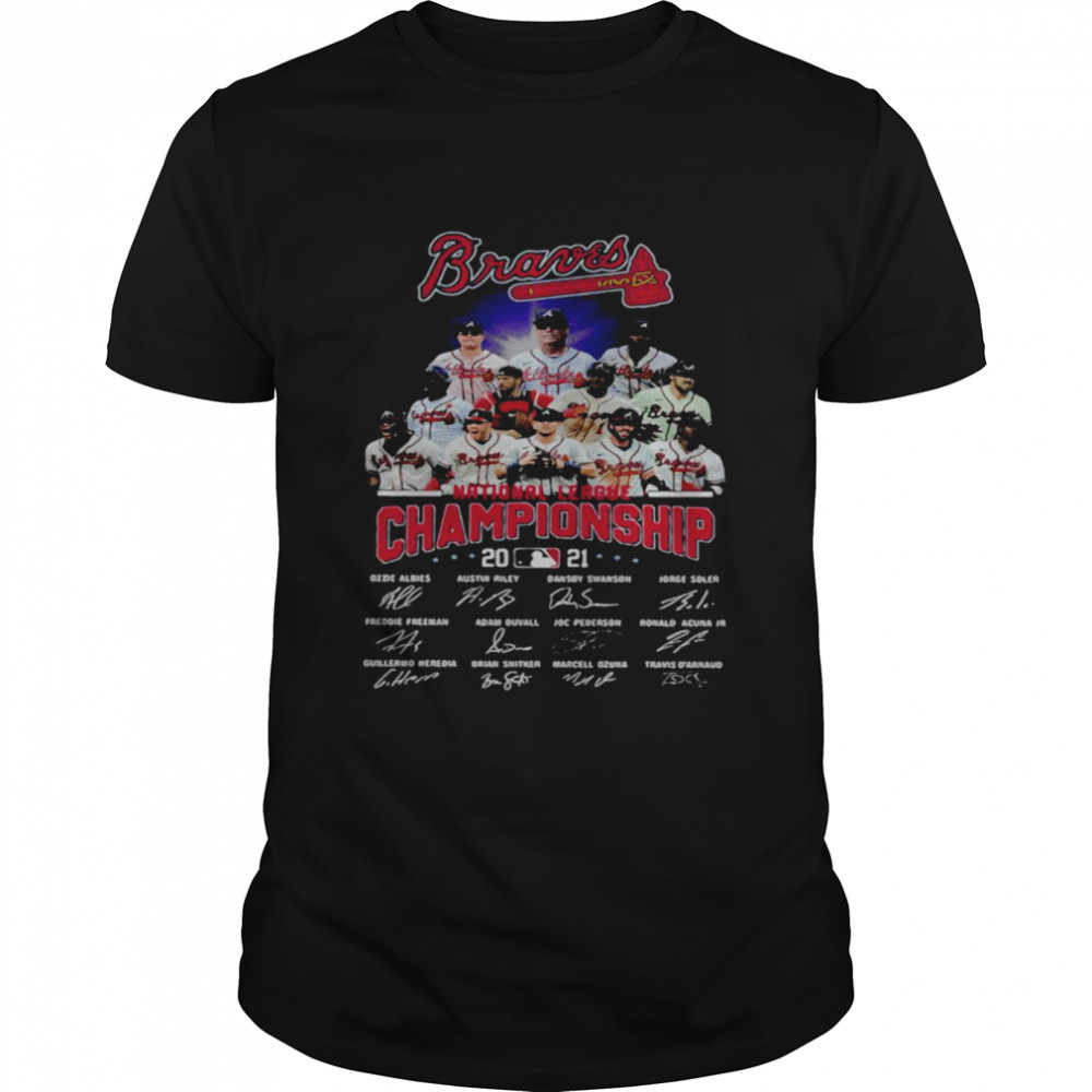 Atlanta Braves national league championship 2021 signatures shirt