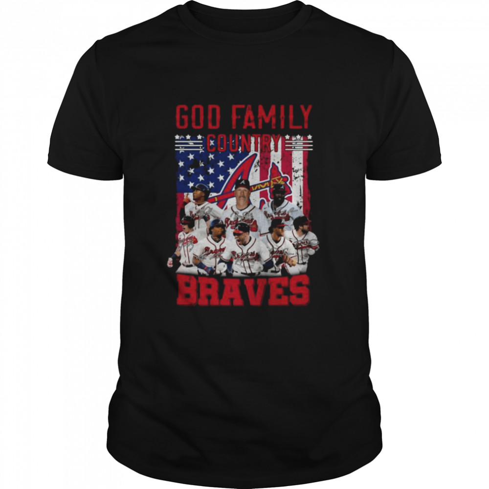 God family country Atlanta Braves signatures American flag shirt Classic Men's T-shirt God family country Atlanta Braves signatures American flag shirt Classic Men's T-shirt