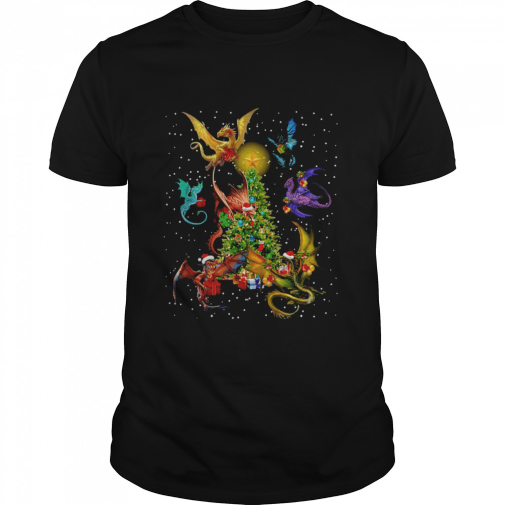 Dragonss Arounds Christmass Trees Sweaters T-shirts