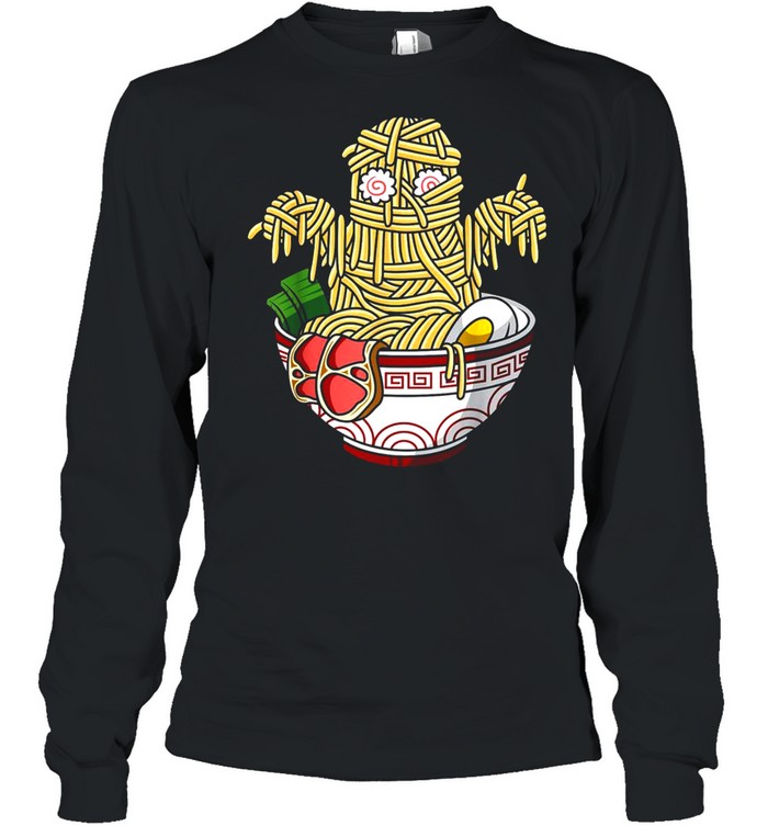 Kawaii Japanese Anime Halloween Monster Ramen Foods Long Sleeved T-shirt