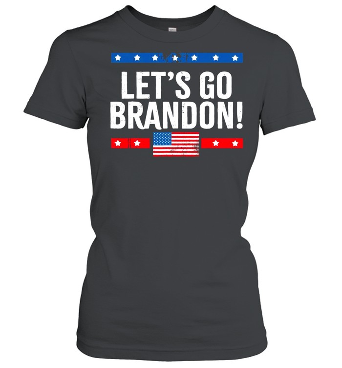 Let’s Go Brandon Conservative Anti Liberal US American Flag Classic Women's T-shirt