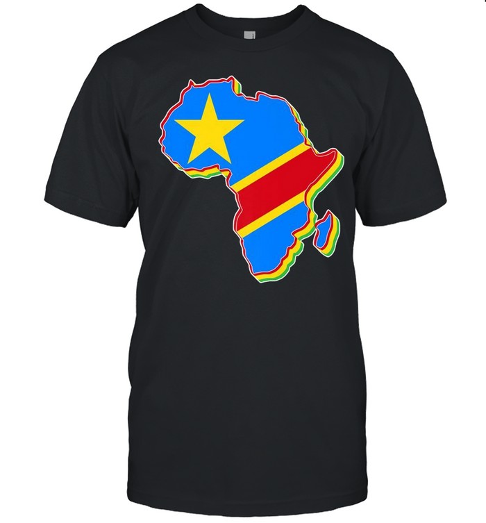Love RDC DRC Congo Flag With Africa Map Congolese Pride Shirt