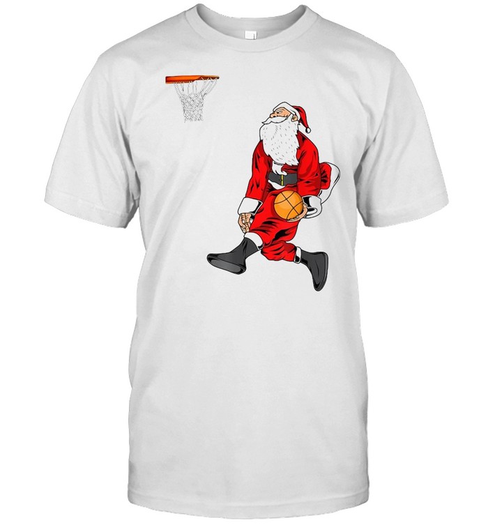 Santa Playing Basketball Slam Dunk Christmas Sweater T-shirt