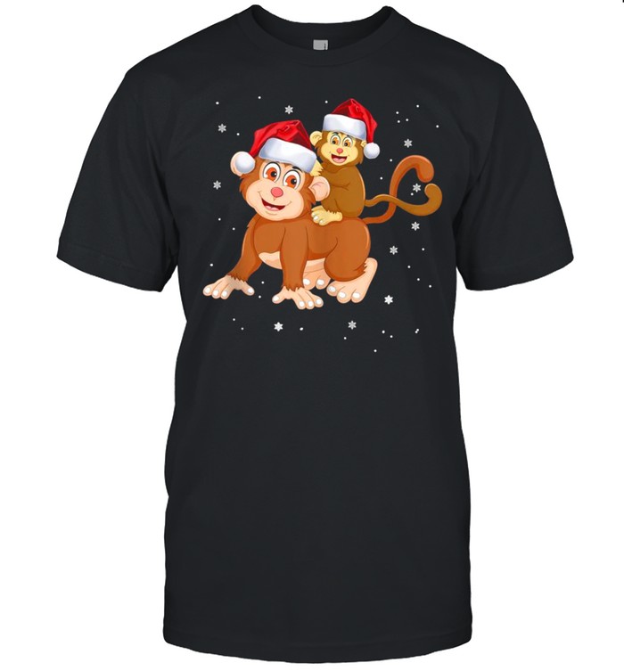 Monkey Christmas Red Santa Hat Christmas Monkey  Classic Men's T-shirt