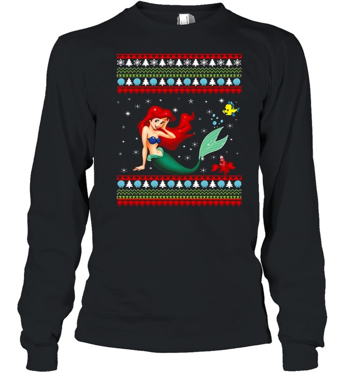 Mermaid Ugly Christmas shirt Long Sleeved T-shirt