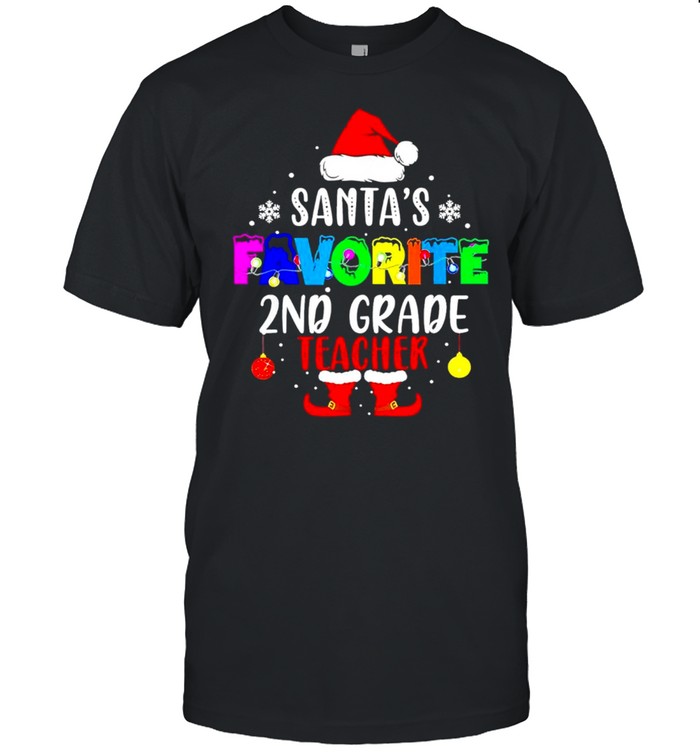 santa’s Favorite 2nd Grade Teacher Xmas Santa  Classic Men's T-shirt