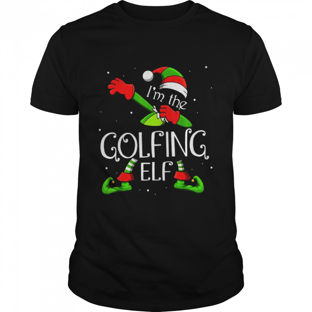 Is’m The Golfing Elf Dabbing Santa Claus Xmas For Family Shirts