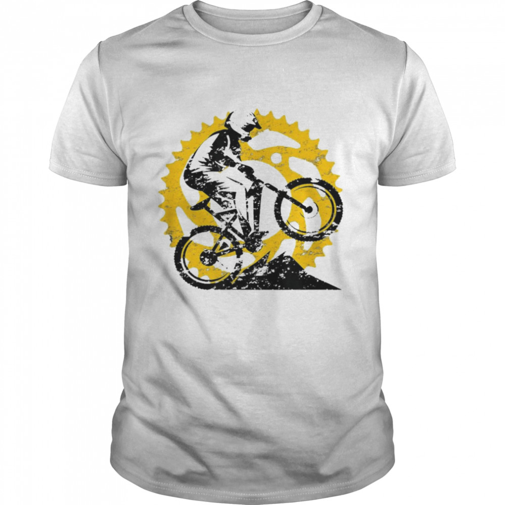 Mountain Bike Mtb Downhill Biking Retro Sunset  Classic Men's T-shirt