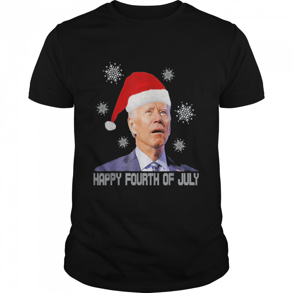 Anti Joe Biden Happy 4th of July Merry Christmas Gift Shirt