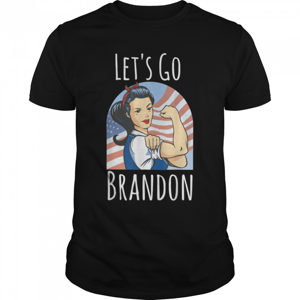 Lets's Go Brandon - Biden Conservative Anti Liberal US Flag T-Shirt B09JSMZ2TQs