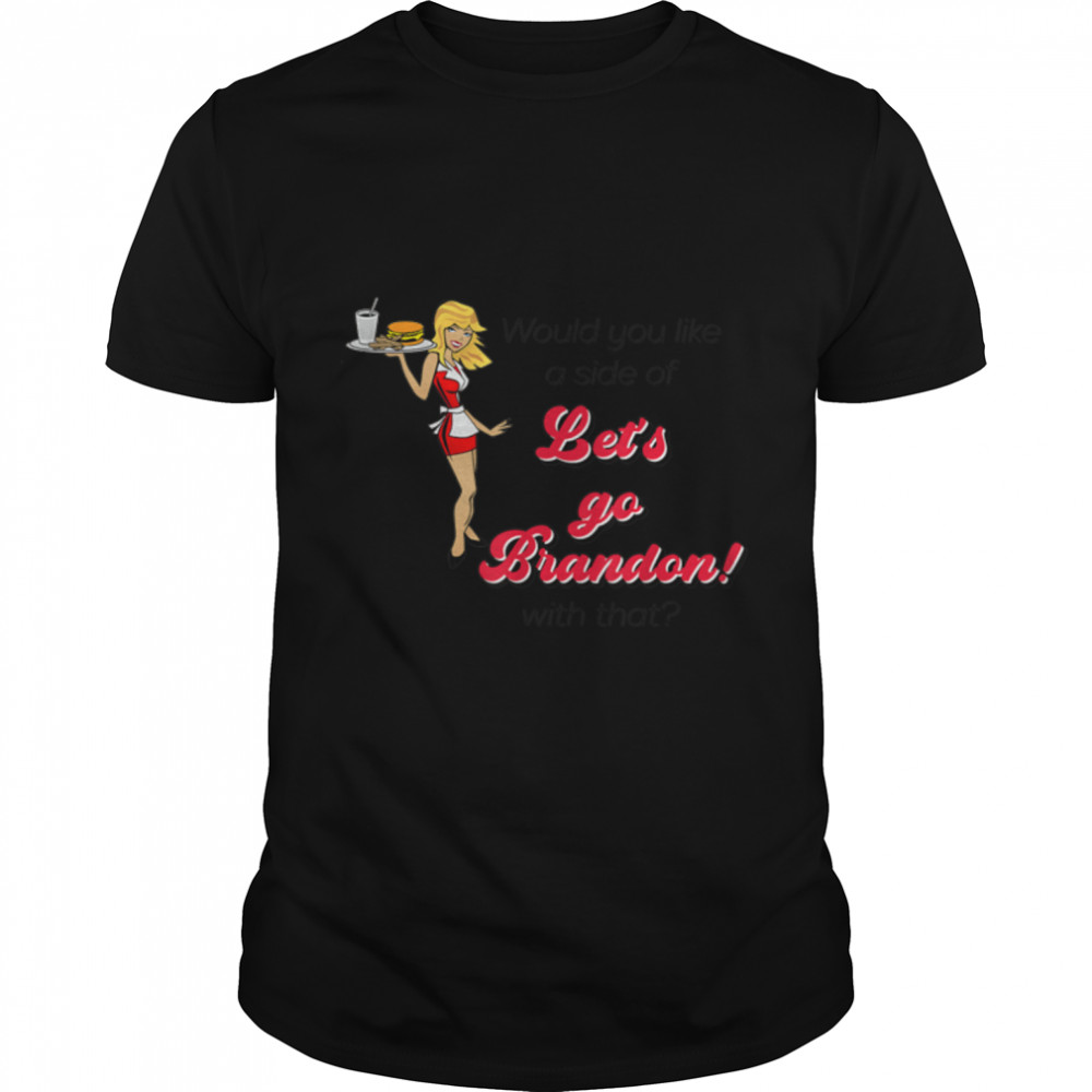 Let’s Go Brandon 50’s USA Drive-in Diner Waitress Anti Biden T-Shirt B09K7ZJVKJ