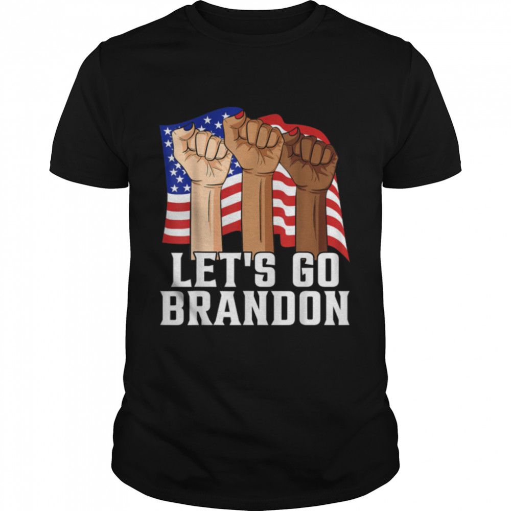 Lets's Go Brandon Anti Biden All American US Flag T-Shirt B09KS9GPN7s