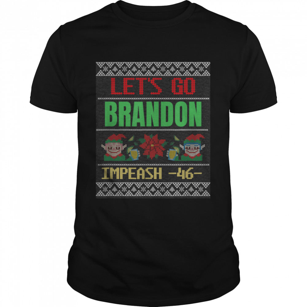 Let's Go Brandon Anti-Biden Ugly Christmas Sweater T- B09KTC6FRJ Classic Men's T-shirt
