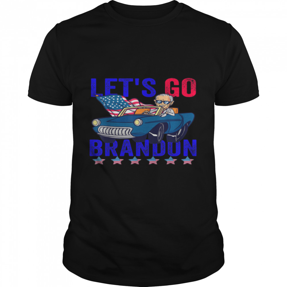 Retro US Flag Biden Let's Go Brandon Conservative Liberal T-Shirt B09K72MDTR