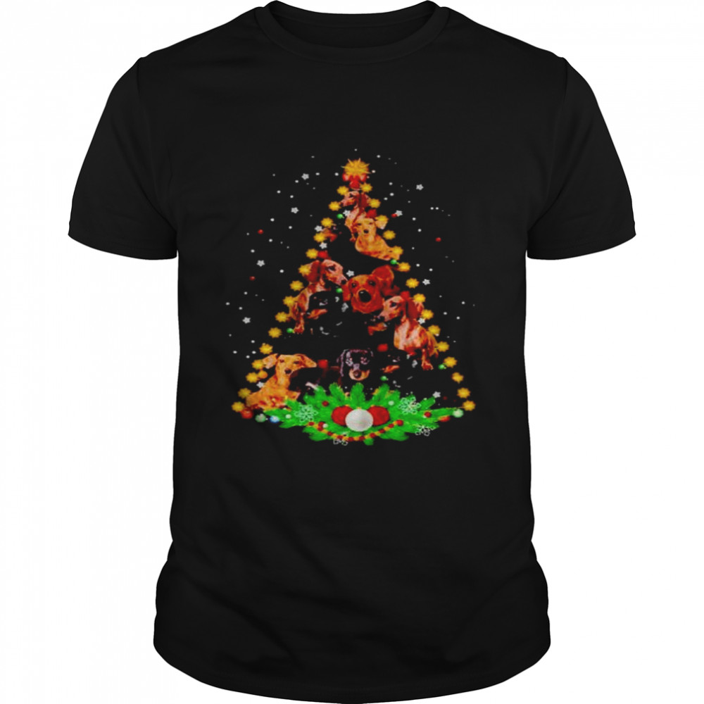 Nice dachshund make Christmas tree sweater Classic Men's T-shirt