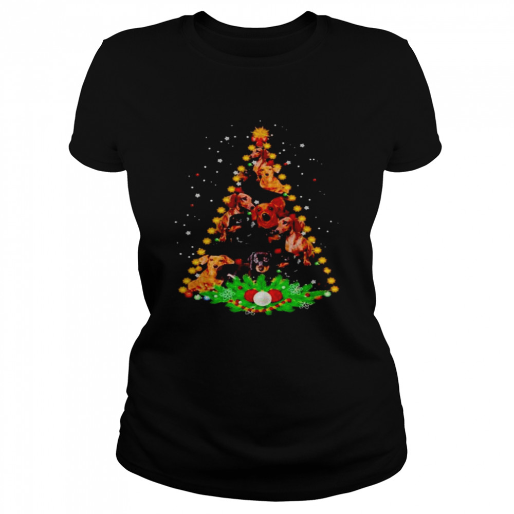 Nice dachshund make Christmas tree sweater Classic Women's T-shirt