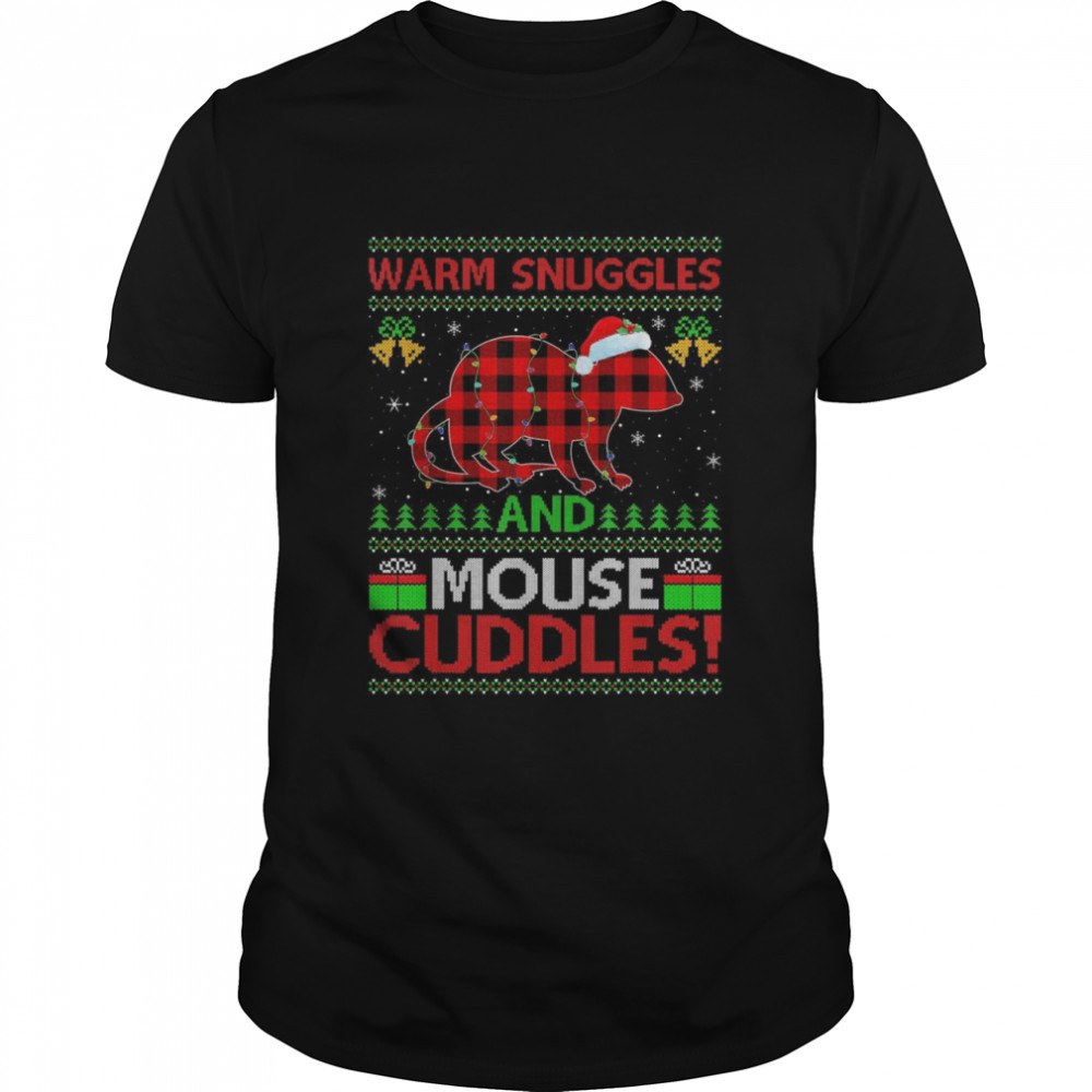 Warm Snuggles And Mouse Cuddles Ugly Rat Mouse Christmas Classic Men's T-shirt