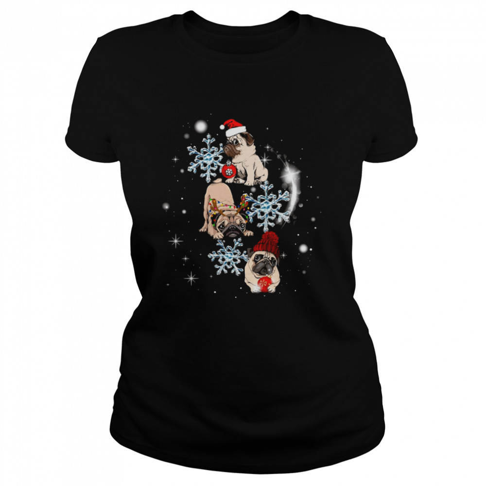 Pug diamond snow flower for pug lover shirt Classic Women's T-shirt