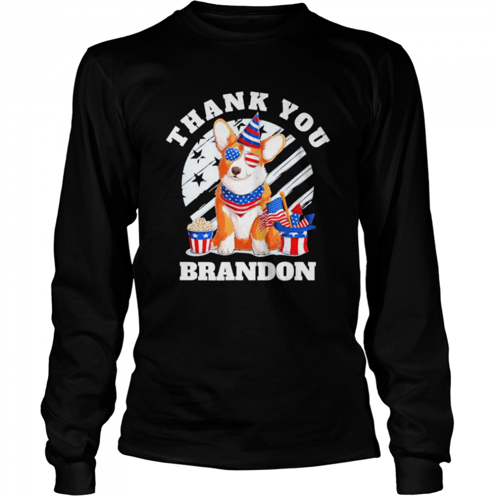 Thank You Brandon Pro Biden Dog Thank You Brandon shirt Long Sleeved T-shirt