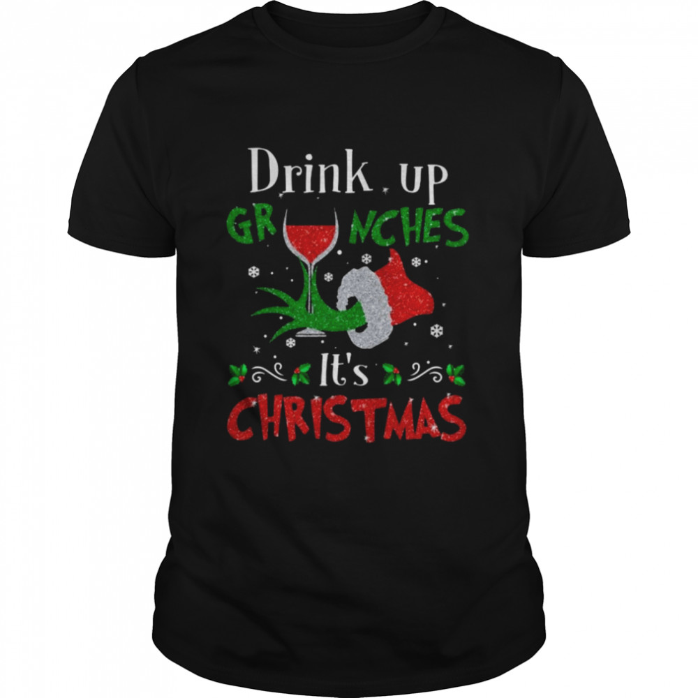 The Grinch hand drink grinches its’s Christmas shirts