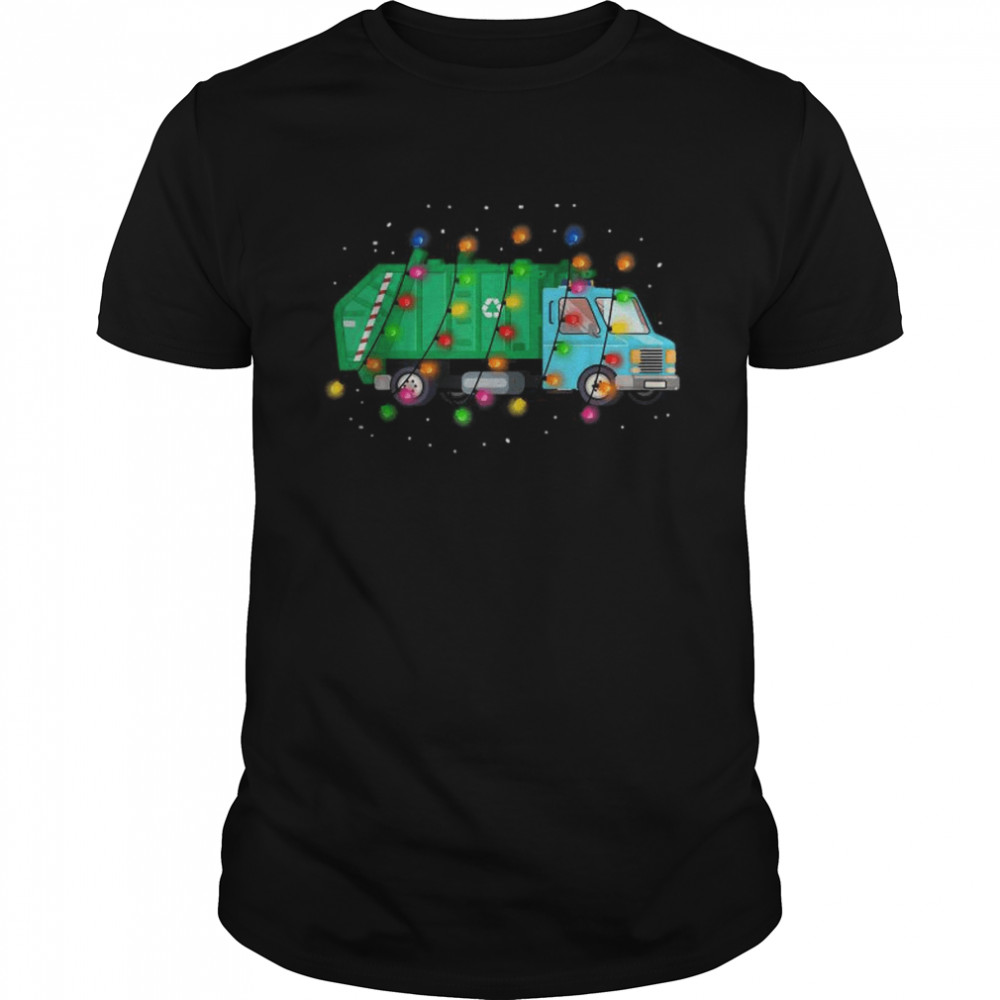 Garbage Car Boys Christmas Lights Tree Merry Christmas T-Shirts