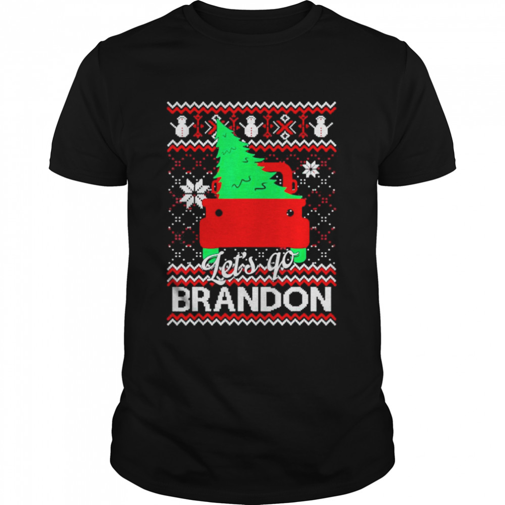 Red Truck Lets’s Go Brandon Ugly Christmas Tree Sweater T-Shirts