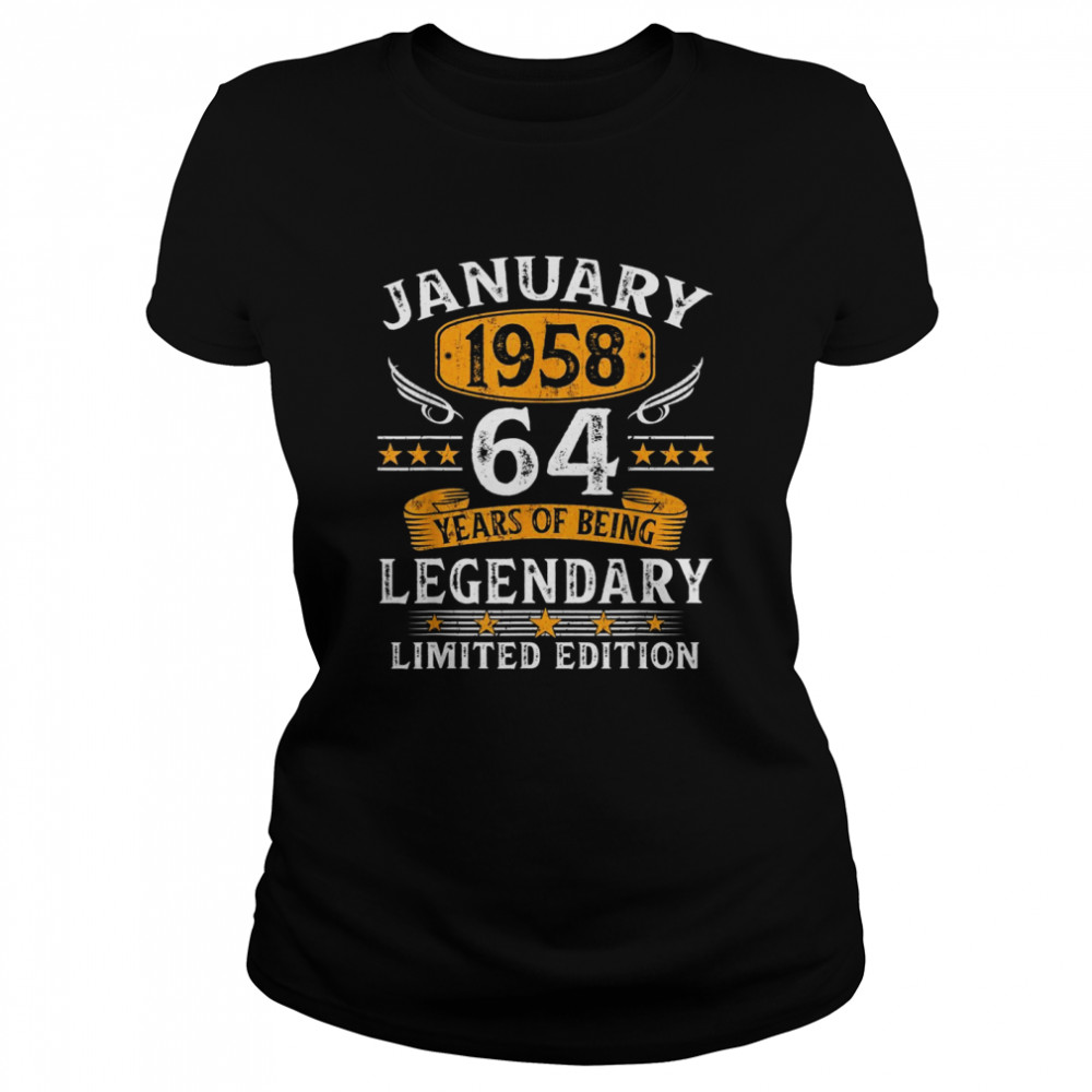 January 1958 64 Year Olds 64th Birthday  Classic Women's T-shirt