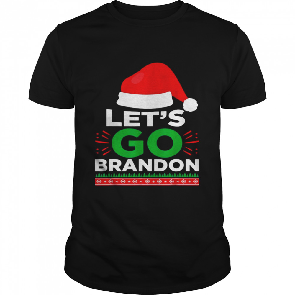 Santa Hat Xmas let’s go brandon Merry Christmas shirt