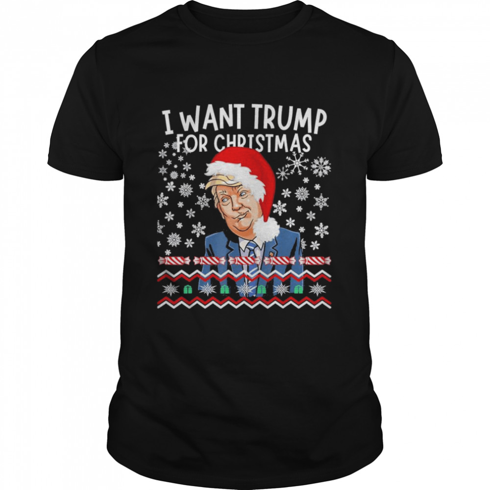 Trump For Christmas 2024 Ugly Christmas Sweater Pajama T-Shirt