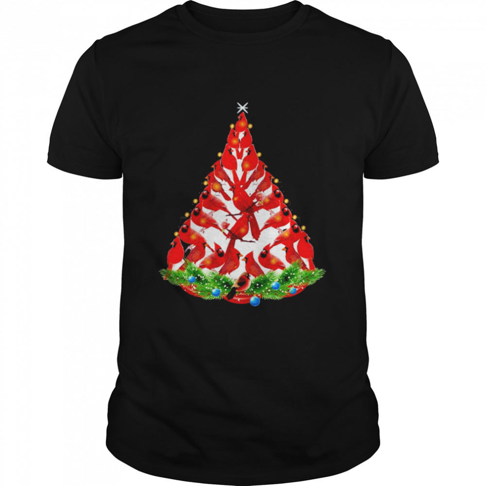 Cardinal Bird Christmas tree shirt