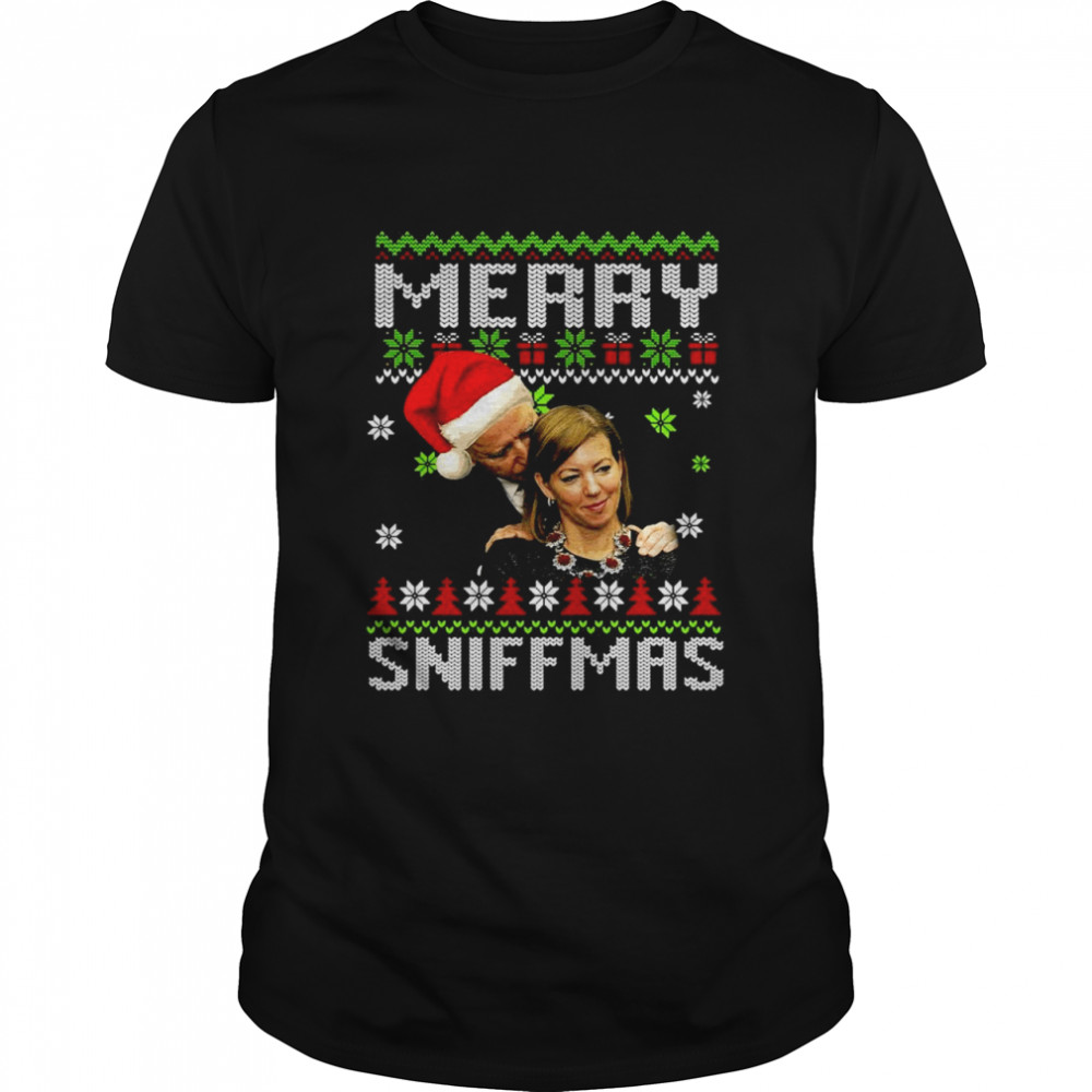 Joe Biden Merry Sniffmas Ugly Christmas shirt Classic Men's T-shirt