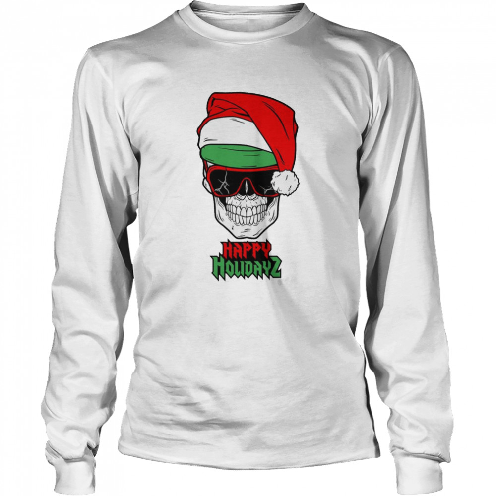 Skull Santa Happy Holidayz shirt Long Sleeved T-shirt