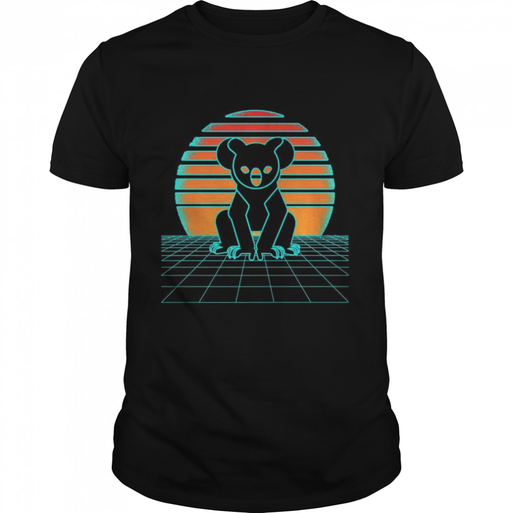 Koala Bear Synthwave Aesthetic 80s Style Animal Shirts