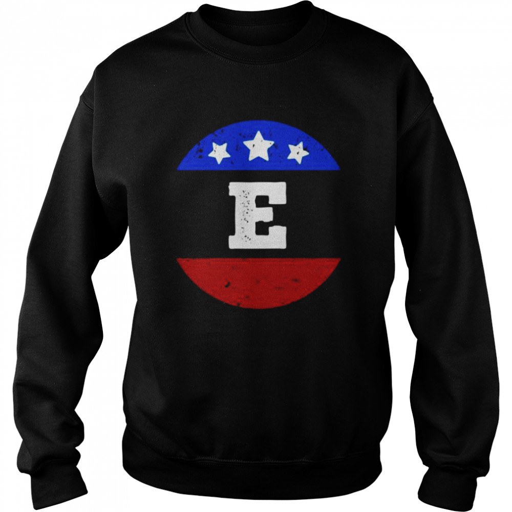 Buchstabe E Initiale, amerikanische Flagge mit Buchstabe E Monogramm E  Unisex Sweatshirt