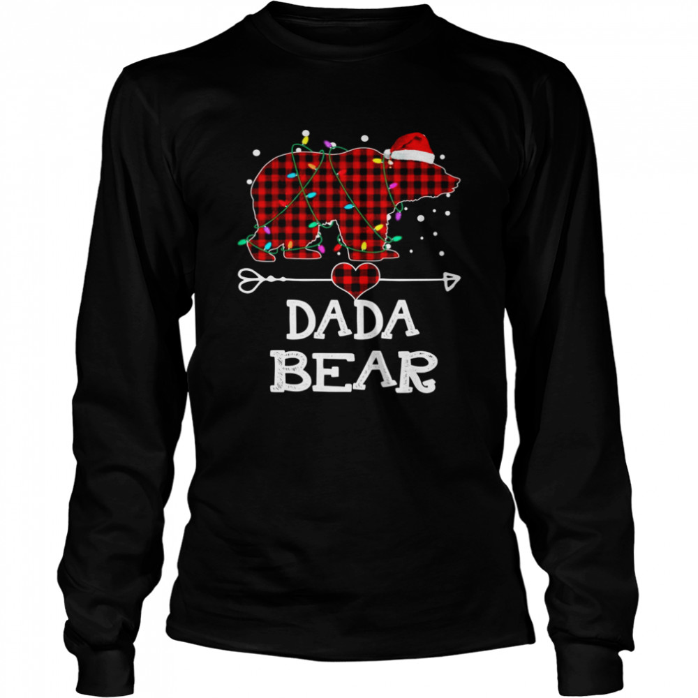 Dada Bear , Red Buffalo Plaid Dada Bear Pajama Long Sleeved T-shirt
