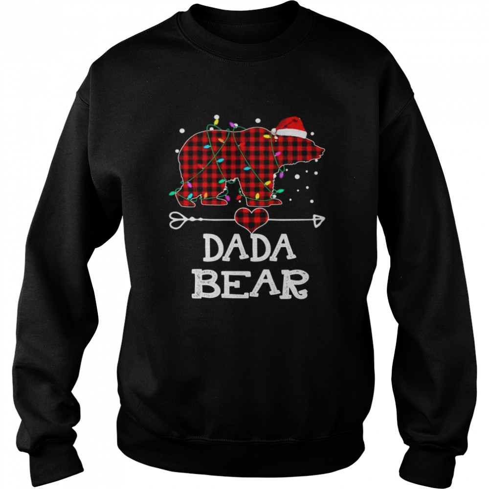 Dada Bear , Red Buffalo Plaid Dada Bear Pajama Unisex Sweatshirt