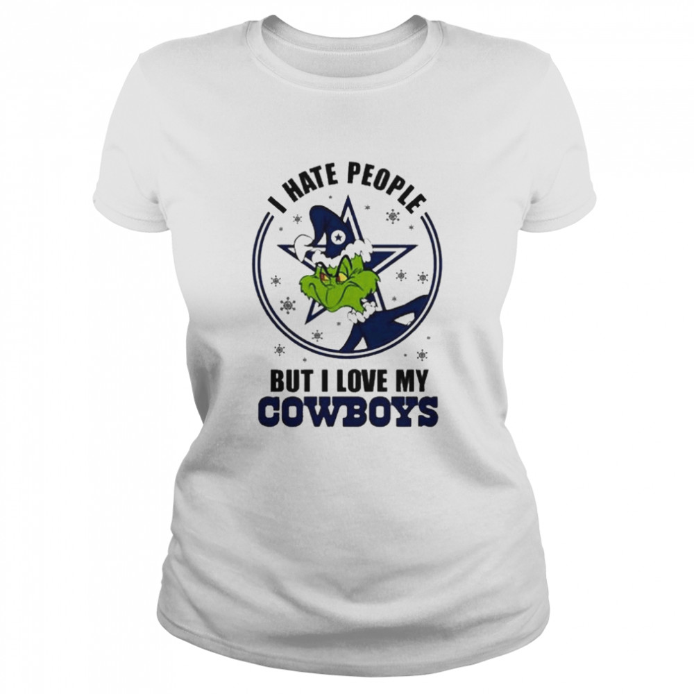 I Hate People But I Love Cowboy Dallas Grinch Football Merry Christmas shirt Classic Women's T-shirt