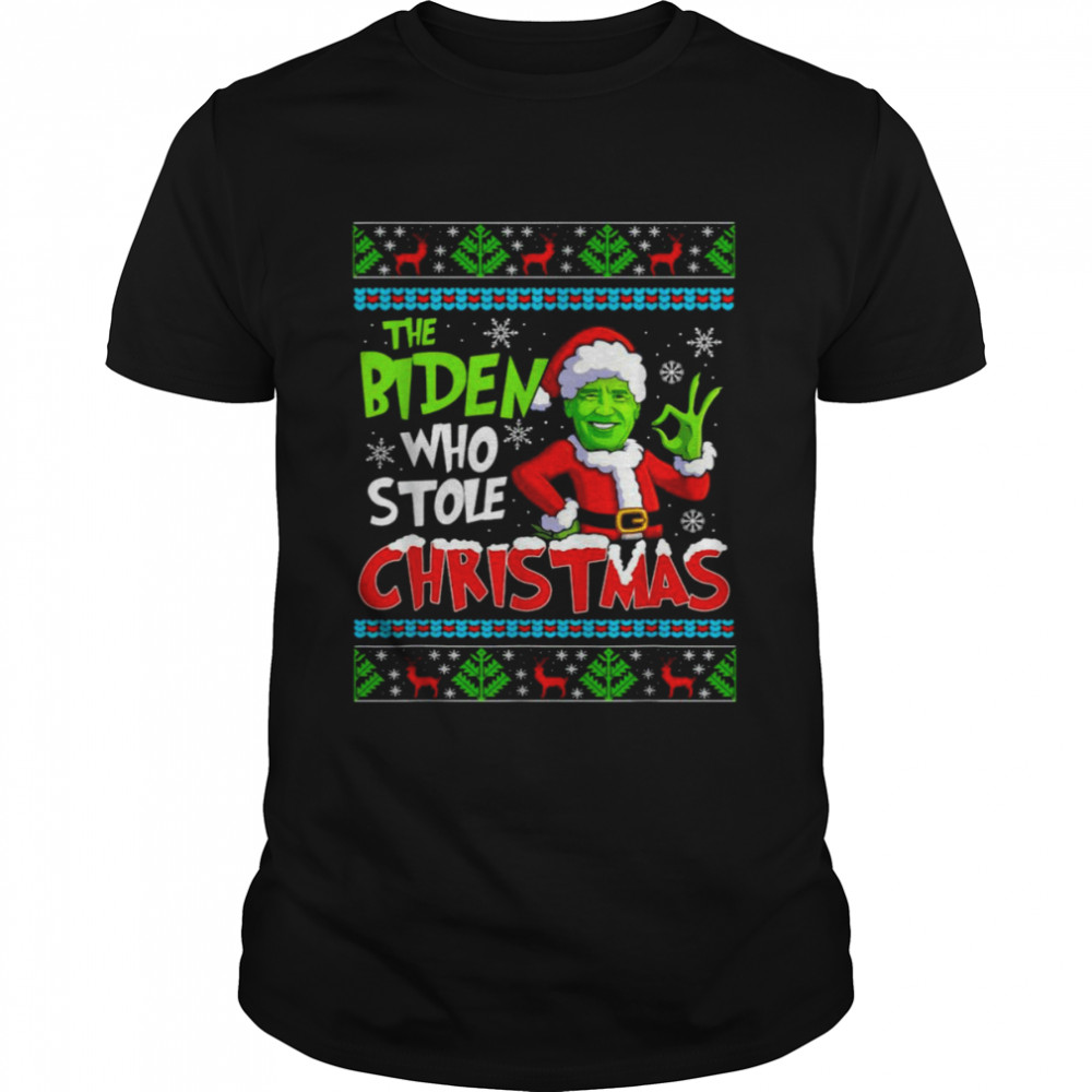 Santa Grinch Biden the Biden who stole ugly Christmas shirts