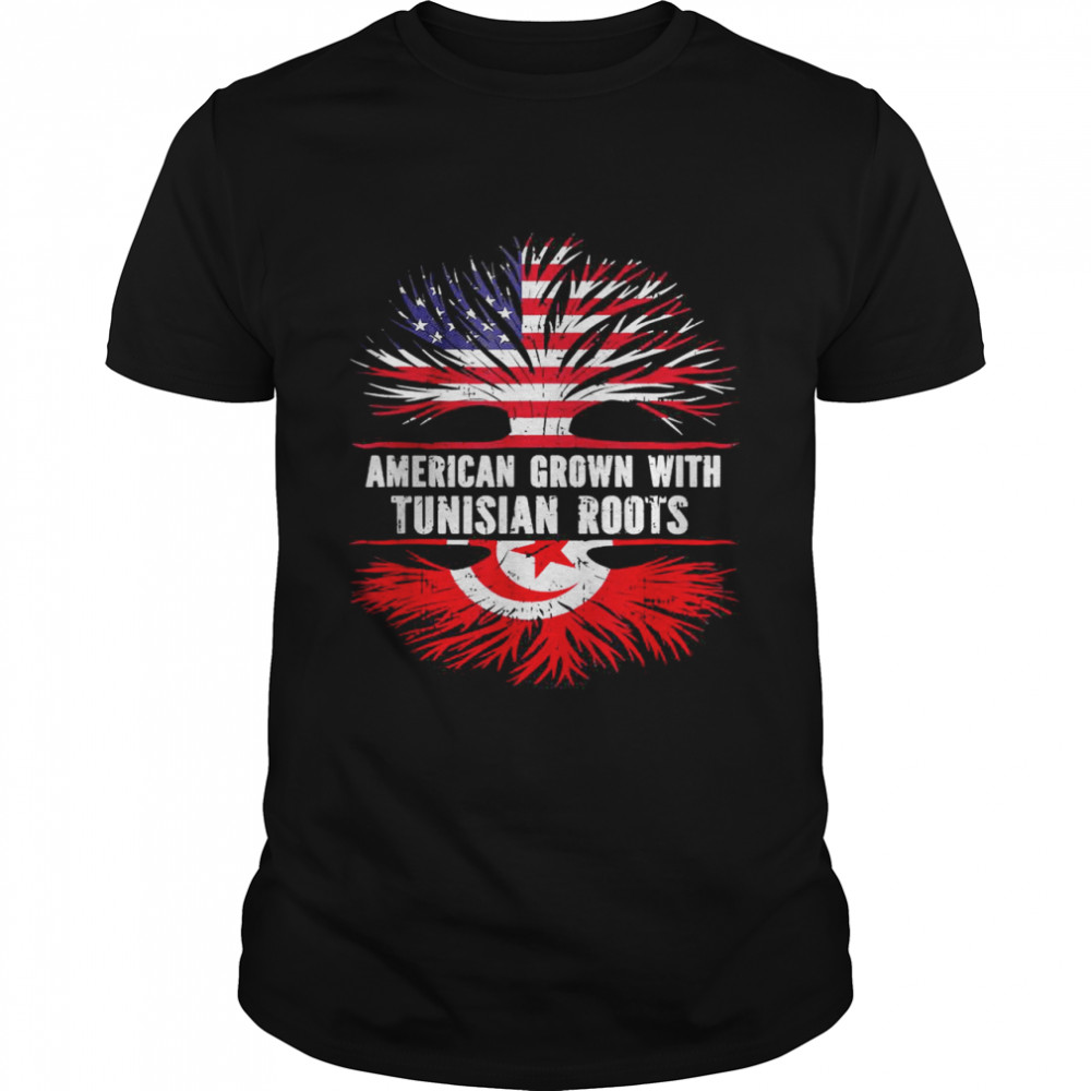 American Grown with Tunisian Roots USA Flag Tunisia T- Classic Men's T-shirt