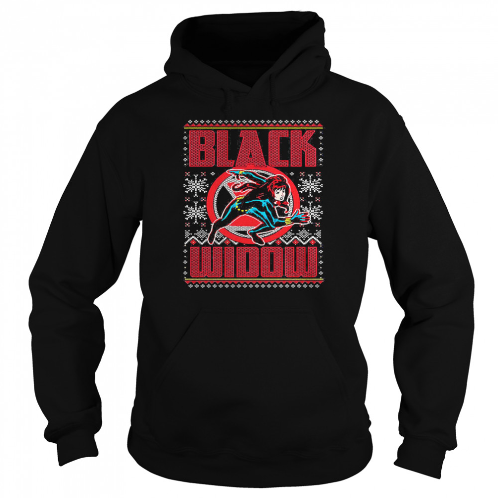 Black Widow Faux Ugly Christmas Sweater Marvel Comics  Unisex Hoodie