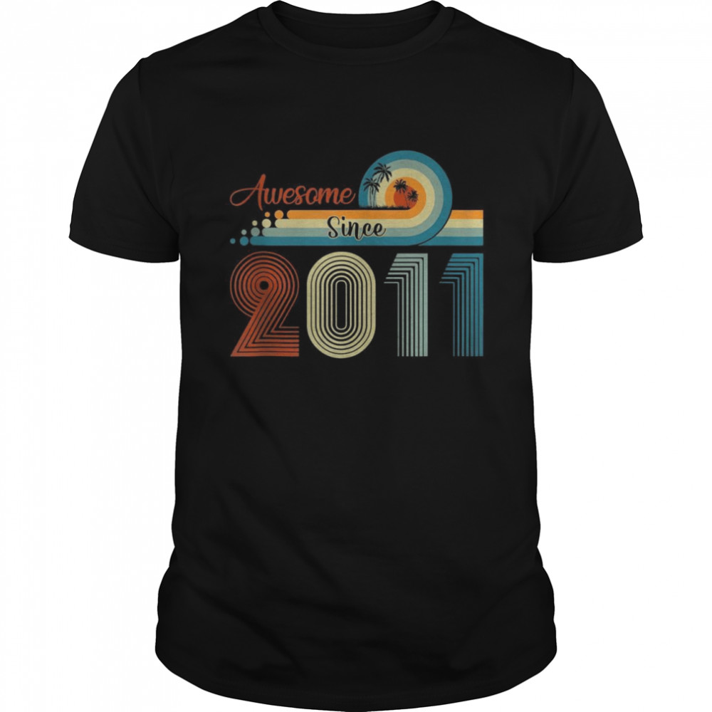 Vintage Awesome Since 2011 11 Years Old 11th Birthday Shirt