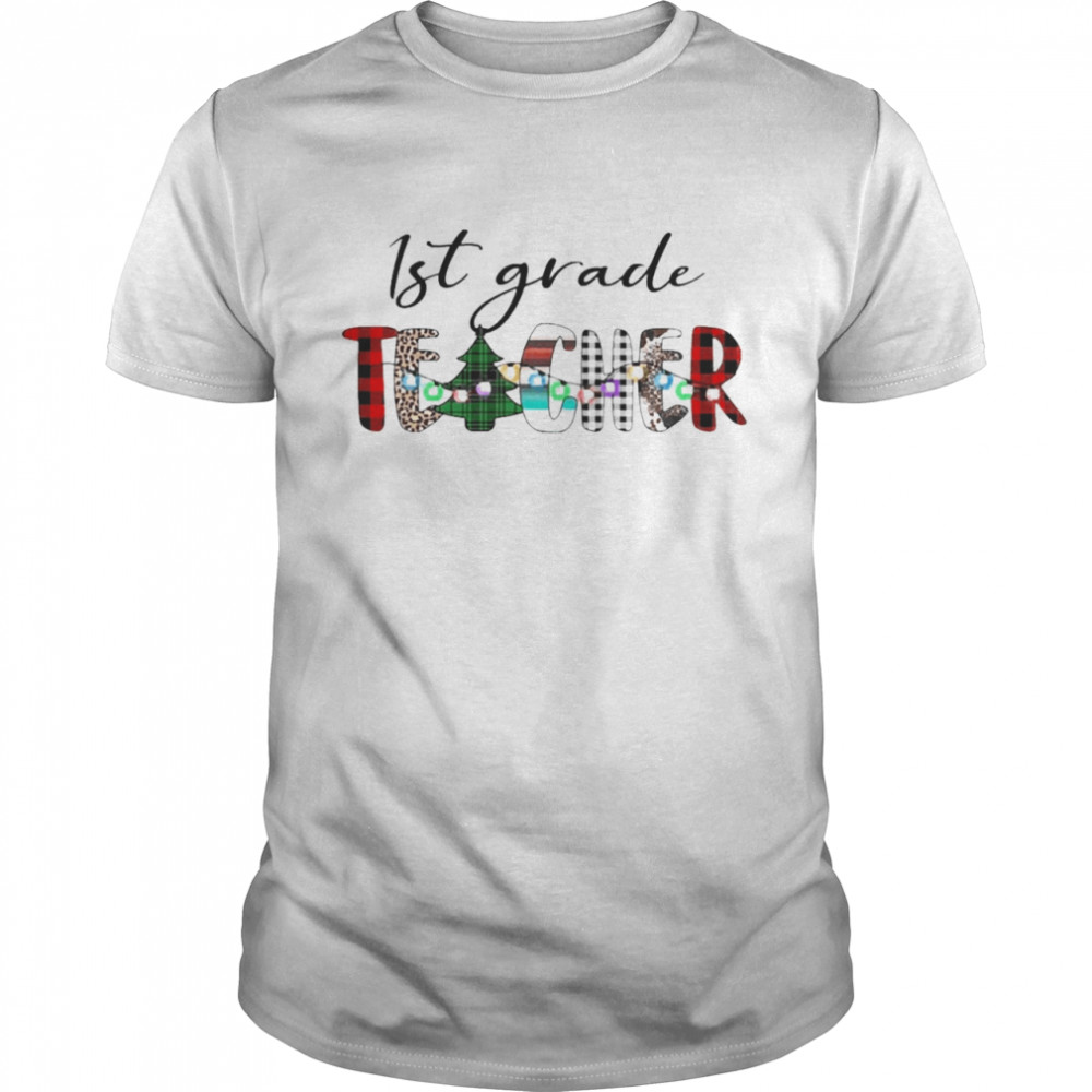 1st Grade Teacher Christmas Sweater  Classic Men's T-shirt