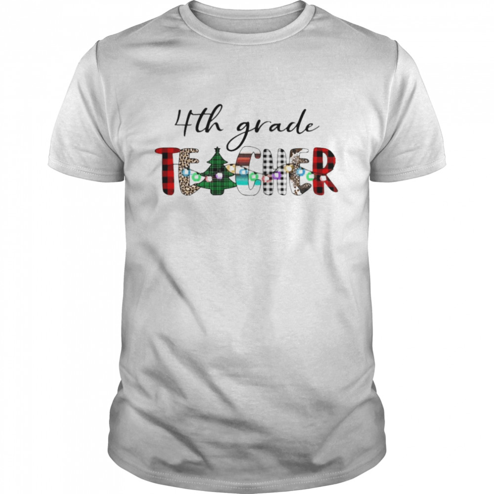4th Grade Teacher Christmas Sweater  Classic Men's T-shirt