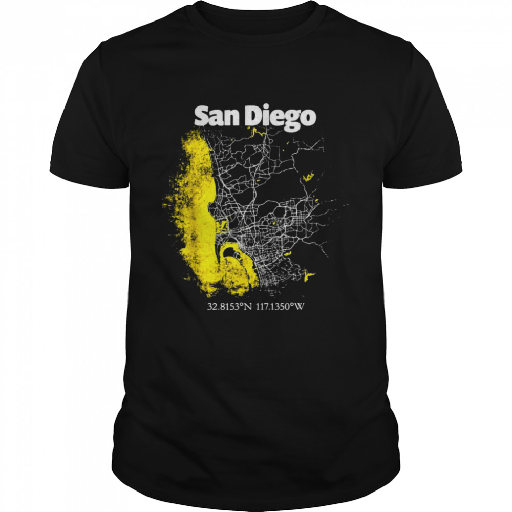 San Diego California Street Map Hometown Pride Souvenir Shirts