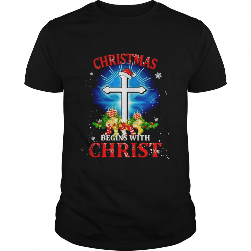Jesus Christmas begins with Christ shirts