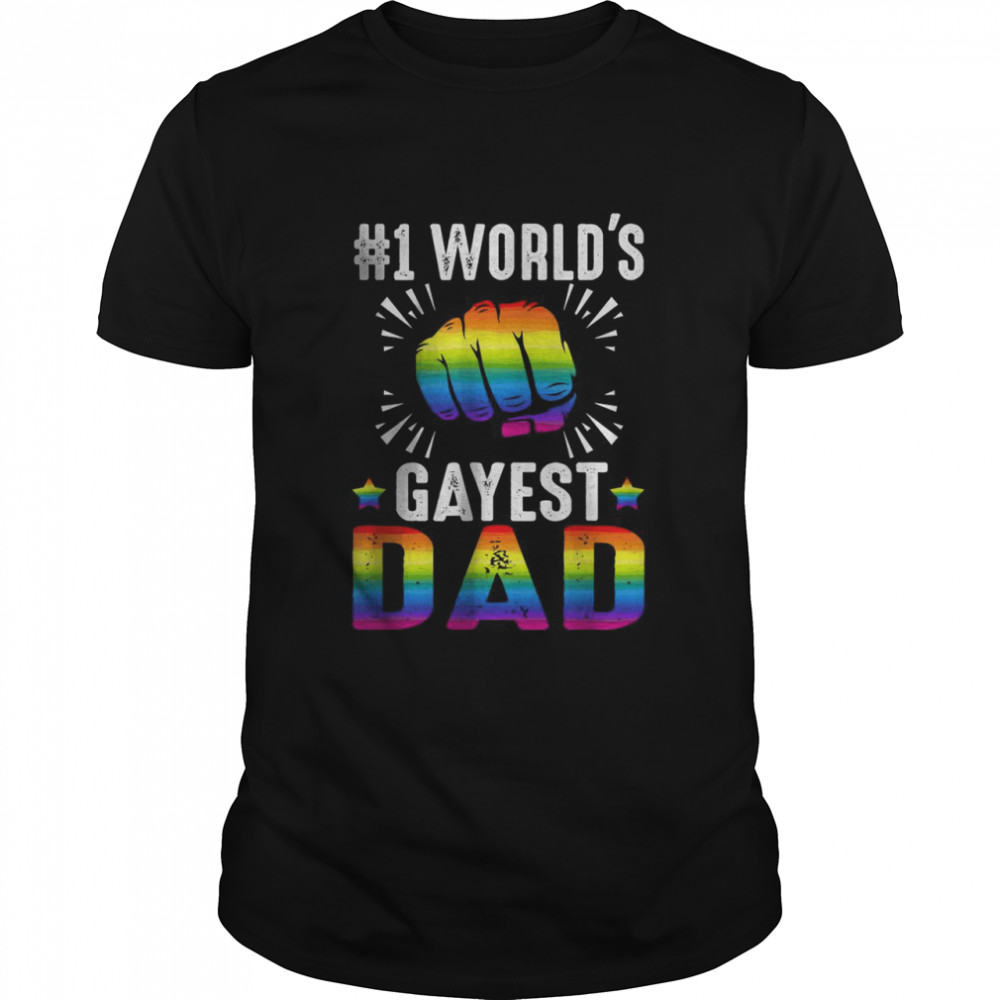 Worlds’s Gayest Dad Funny Fathers’s Day LGBT Pride Rainbow T-Shirts
