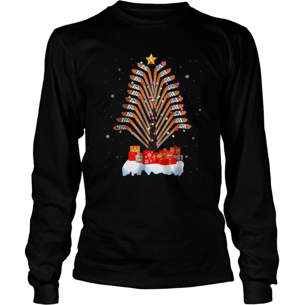 Ice Hockey Christmas Ornament Tree T- Long Sleeved T-shirt