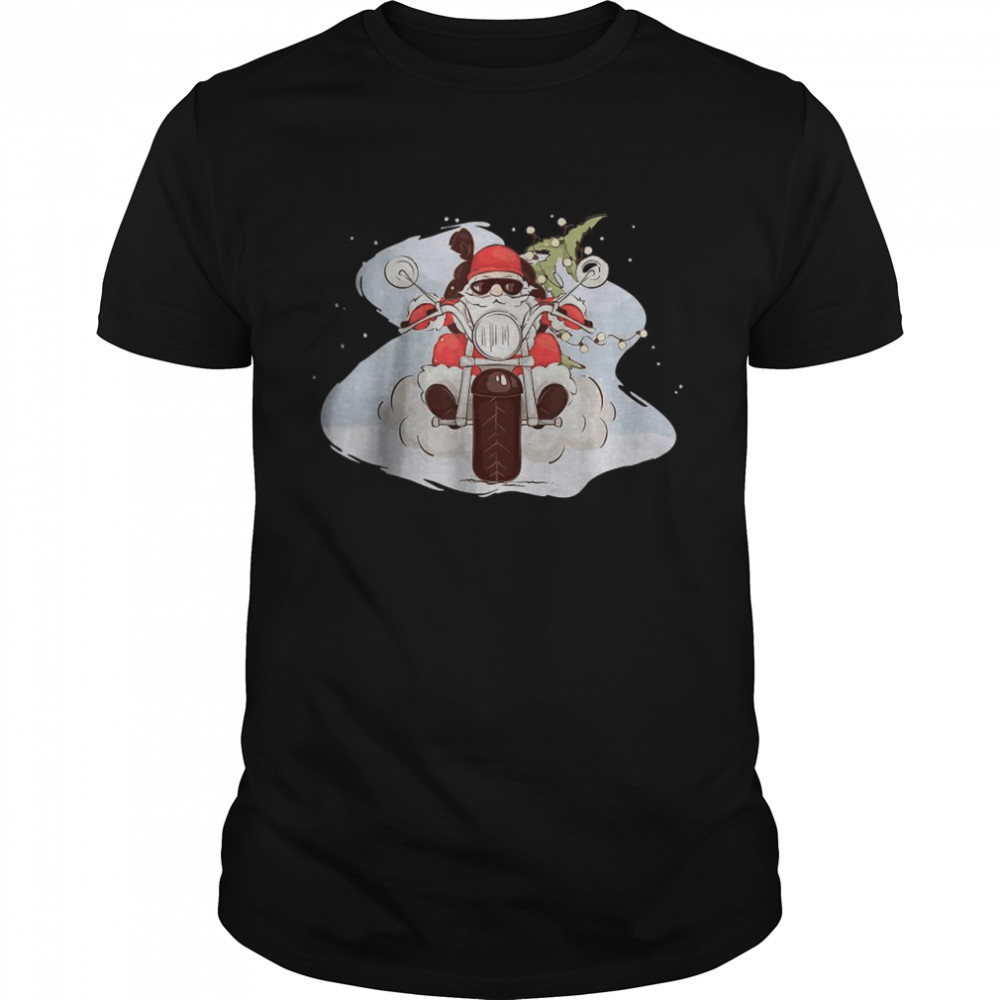 Merry Christmas Cool Santa Riding A Motorcycle Shirt