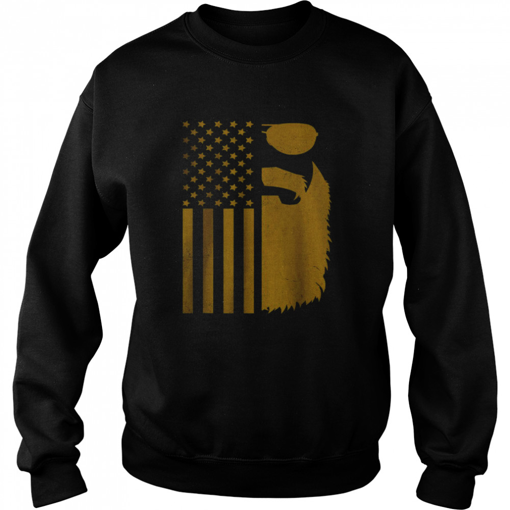 Patriotic US Flag Beard And Sunglasses For Men With Beards T- Unisex Sweatshirt