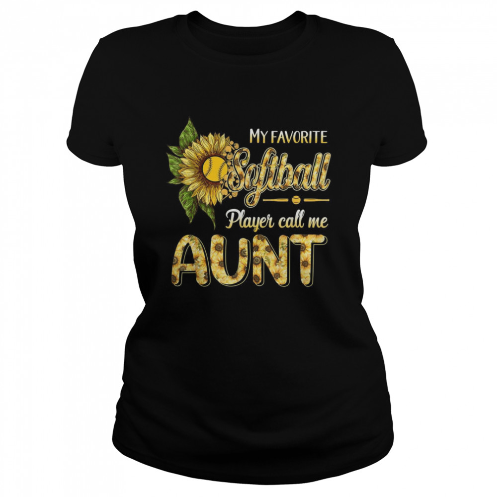 Softball Baseball Sunflower Mother’s Day For Aunt Classic Women's T-shirt